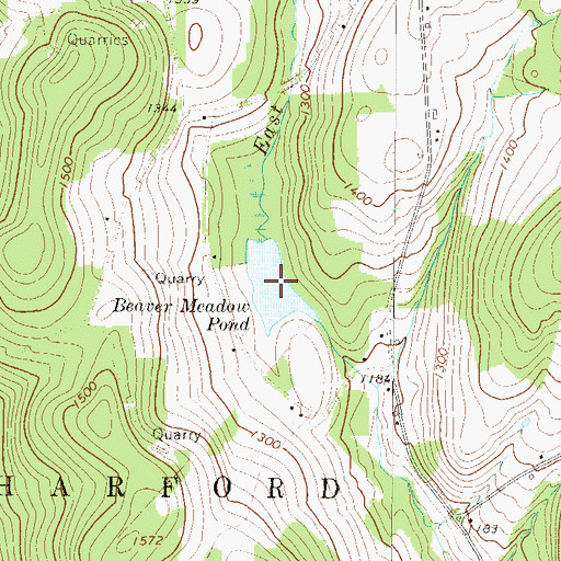 Topographic Map of Beaver Meadow Pond, PA
