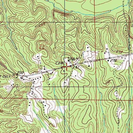 Topographic Map of Crossroad School, AL