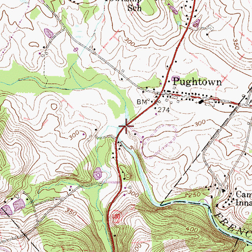 Topographic Map of Beaver Run, PA