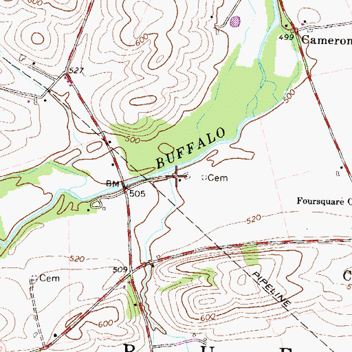 Topographic Map of Beaver Run, PA