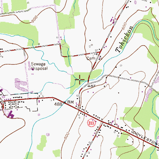 Topographic Map of Beaver Run, PA