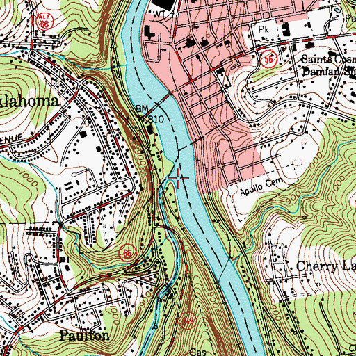 Topographic Map of Beaver Run, PA