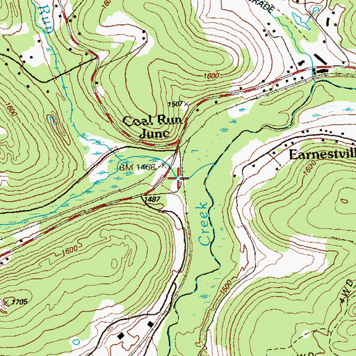 Topographic Map of Beaver Run, PA