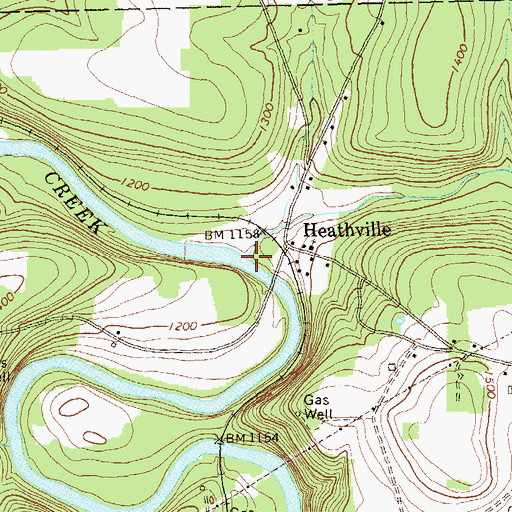 Topographic Map of Beaver Run, PA