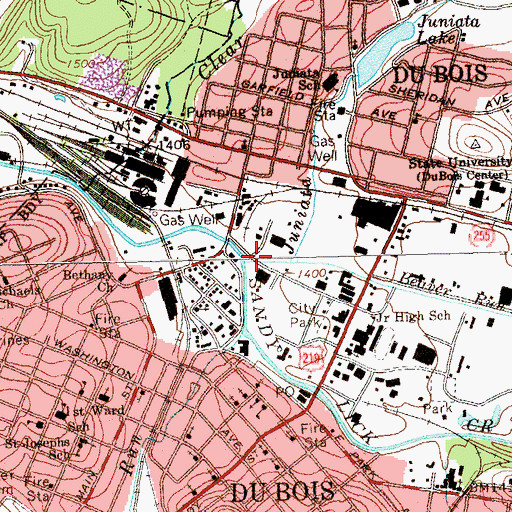 Topographic Map of Beaver Run, PA
