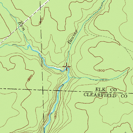 Topographic Map of Beaver Run, PA