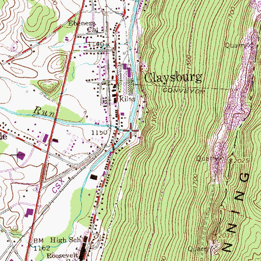 Topographic Map of Beaverdam Creek, PA