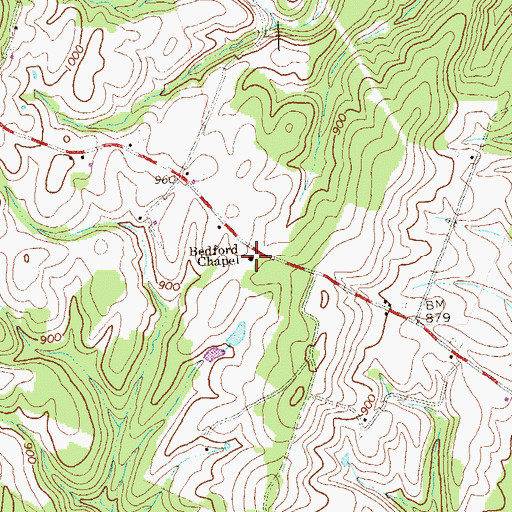 Topographic Map of Bedford Chapel, PA