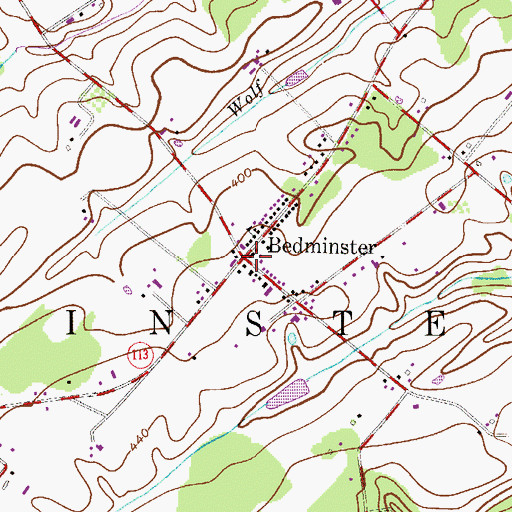 Topographic Map of Bedminster, PA