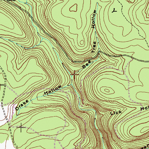 Topographic Map of Bee Tree Hollow, PA