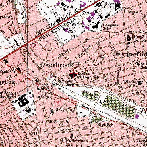 Topographic Map of Beeber Junior High School, PA
