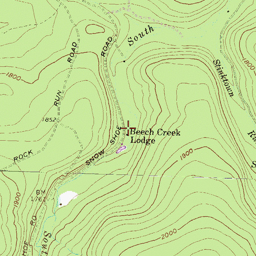 Topographic Map of Beech Creek Lodge, PA