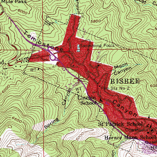 Topographic Map of Spring Canyon, AZ
