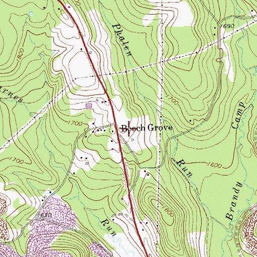 Topographic Map of Beech Grove, PA