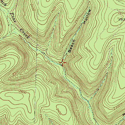 Topographic Map of Beech Hollow, PA