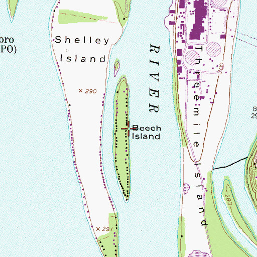 Topographic Map of Beech Island, PA