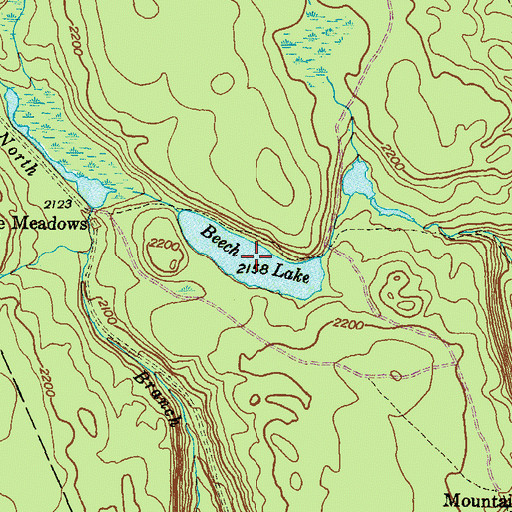 Topographic Map of Beech Lake, PA