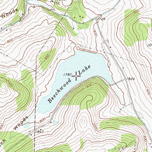 Topographic Map of Beechwood Lake, PA