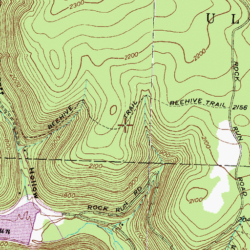 Topographic Map of Beehive Trail, PA