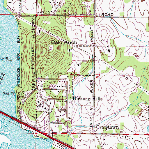 Topographic Map of Crow Cemetery, AL