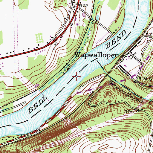 Topographic Map of Bell Bend, PA