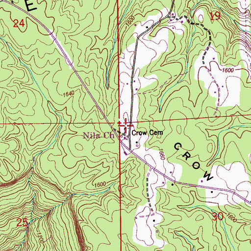 Topographic Map of Crow Cemetery, AL