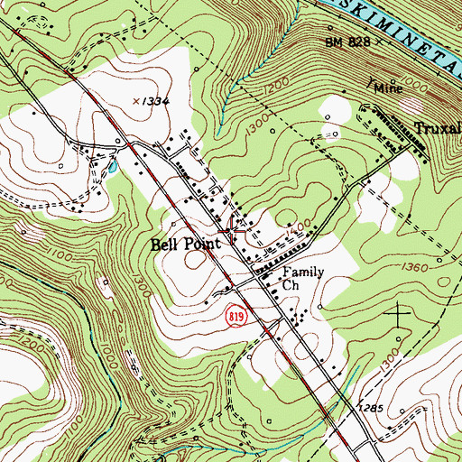 Topographic Map of Bell Point, PA