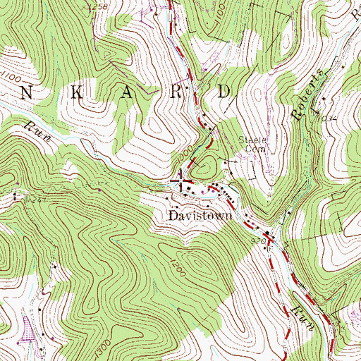 Topographic Map of Bell Run, PA