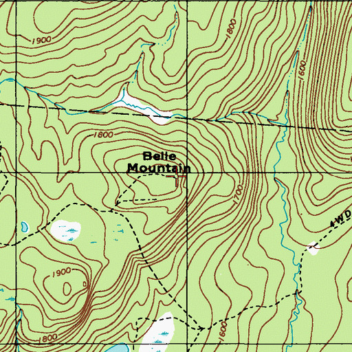 Topographic Map of Belle Mountain, PA