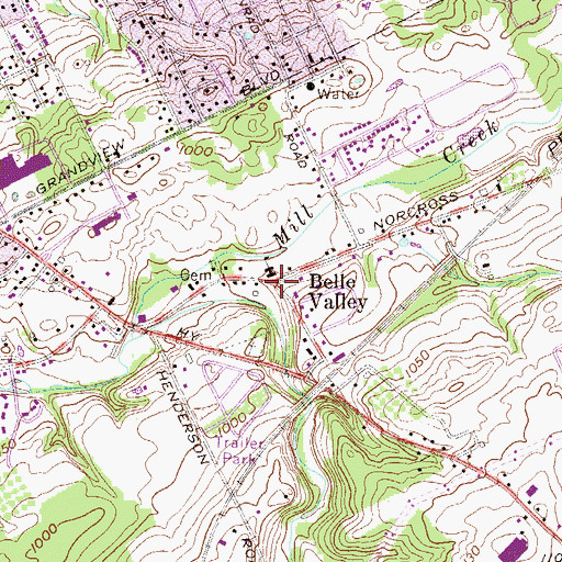 Topographic Map of Belle Valley, PA