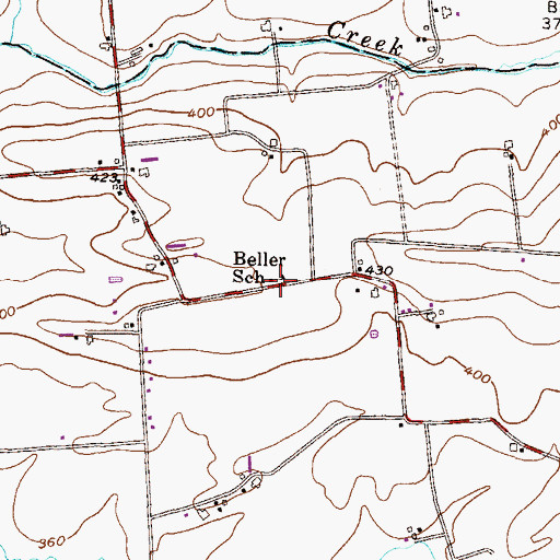 Topographic Map of Beller School, PA