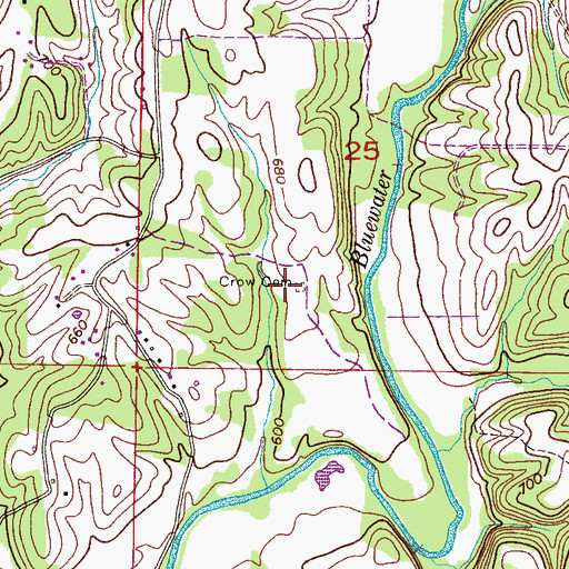 Topographic Map of Crow Cemetery, AL