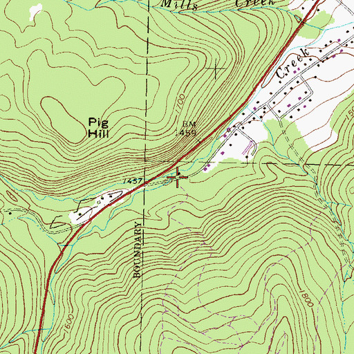 Topographic Map of Bellman Run, PA