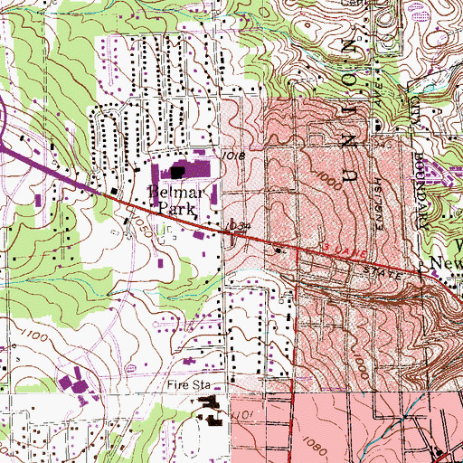 Topographic Map of Belmar Park, PA
