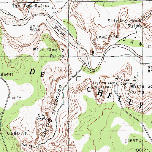 Topographic Map of Spring Canyon, AZ