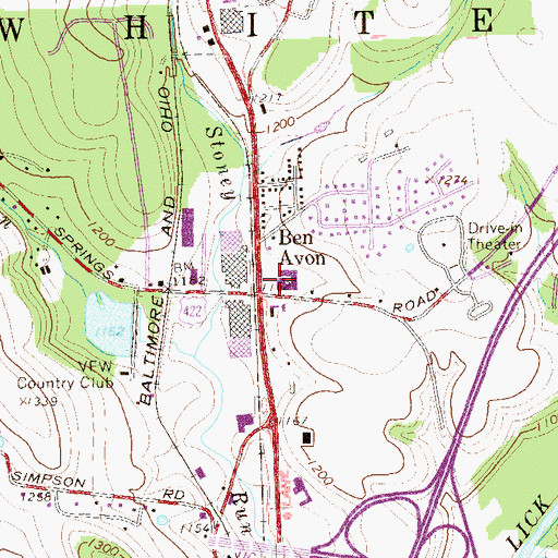 Topographic Map of Ben Avon, PA