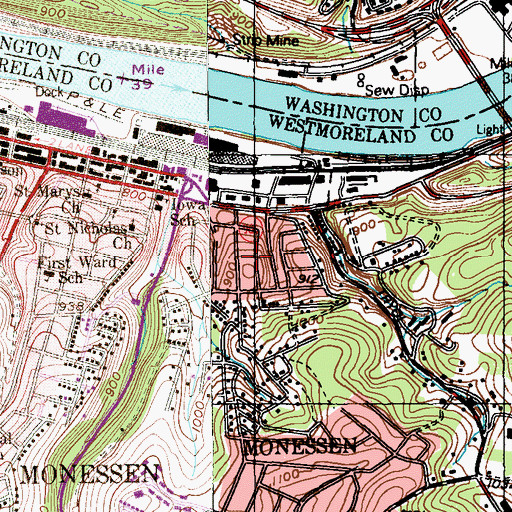 Topographic Map of Ben Franklin School, PA
