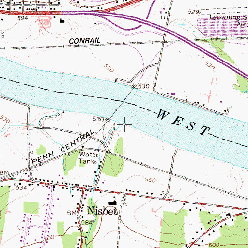Topographic Map of Bender Run, PA