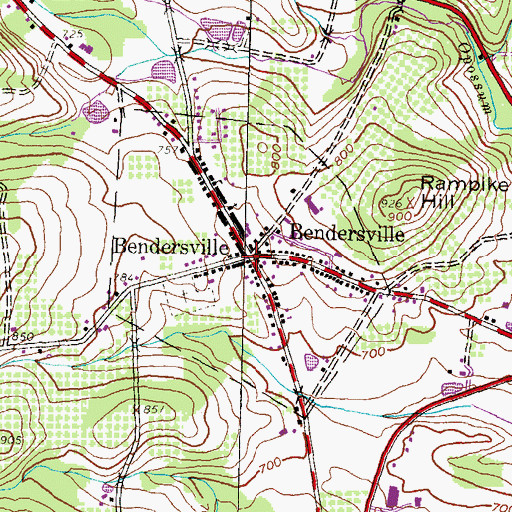 Topographic Map of Bendersville, PA