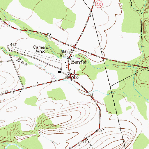 Topographic Map of Benfer, PA