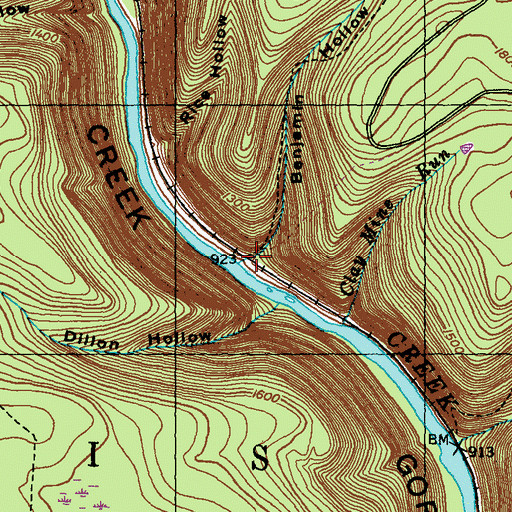 Topographic Map of Benjamin Hollow, PA