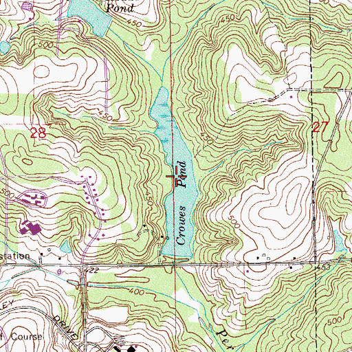Topographic Map of Crowes Pond, AL