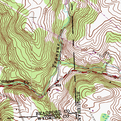 Topographic Map of Benninger Creek, PA