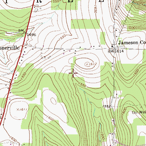 Topographic Map of Benninghof Run, PA