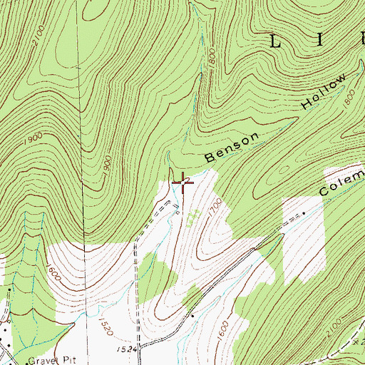Topographic Map of Benson Hollow, PA