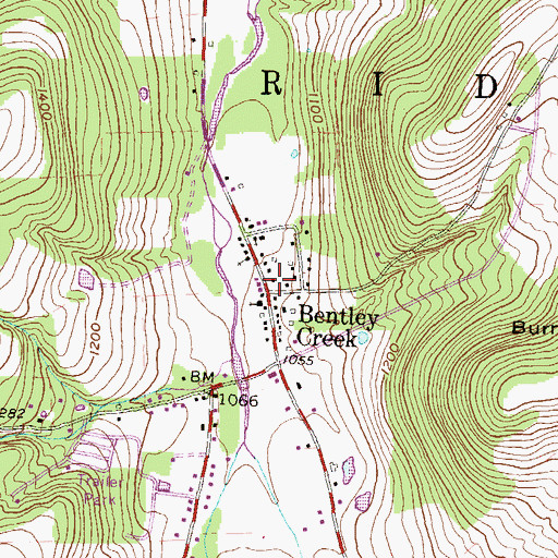 Topographic Map of Bentley Creek, PA