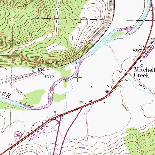 Topographic Map of Bentley Creek, PA