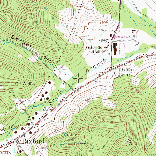 Topographic Map of Berger Hollow, PA