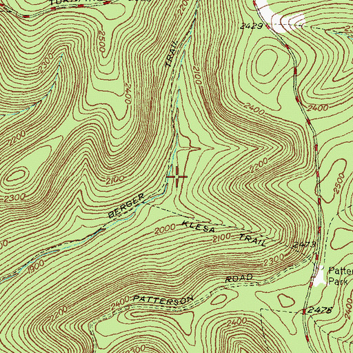 Topographic Map of Berger Trail, PA