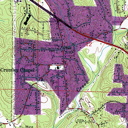 Topographic Map of Crumley Chapel, AL